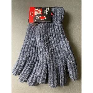 Thinsulate Womens Gloves Thermal Insulation 3M Blue/Black Knit One Size